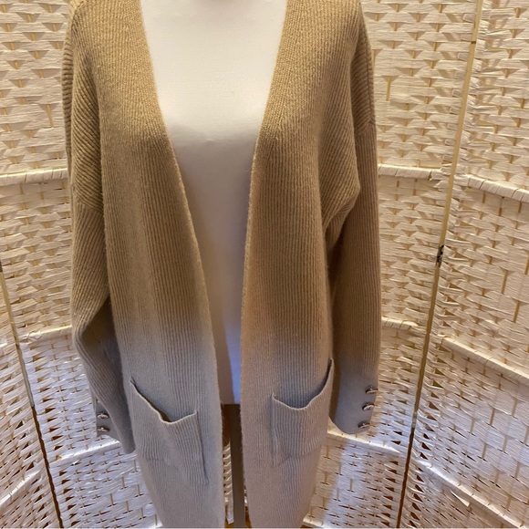 Long Beige Women's Sweater Cardigan size XL - Picture 2 of 14